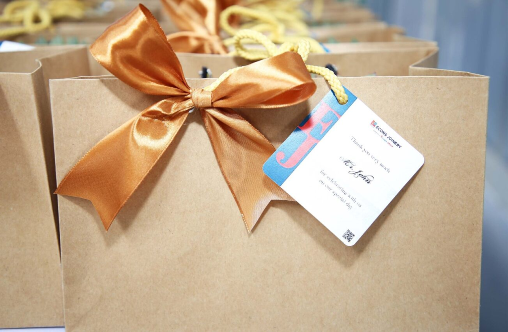 Econs Joinery Inauguration - Branded gift bags for attendees